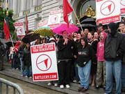 "Battle Cry" participants on the steps of San Francisco City Hall, March 24, 2006.